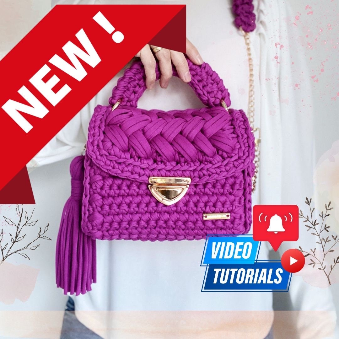 NEW Crochet Bag Video Tutorial, Multi Languages Subtitles, Step by Step  Crochet , Creative Crocheting Gift Idea, Handbag Video Tutorial, Diy 