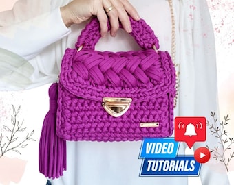 NEW Crochet Bag Video Tutorial, Multi Languages subtitles, Step by Step Crochet , Creative Crocheting Gift Idea, Handbag Video Tutorial, Diy