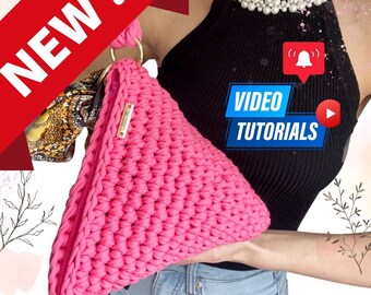 Triangle Crochet Bag Video Tutorial Pyramid Clutch Pouch Multi