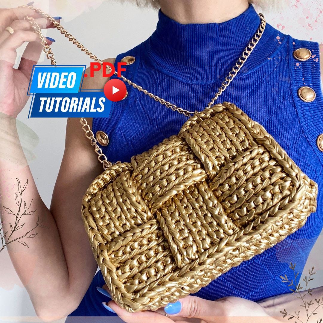 Video Tutorial Bag Crochet Bag Divina BV Pattern DIY Crocheted Step by Step Metallic Purse Etsy Canada