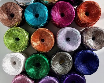 WHOLESALE order PACK Metallic Yarn Premium, Glossing Thread, Knitting yarn, Metallic yarn for bags, Polyester yarn, DIY crochet basket