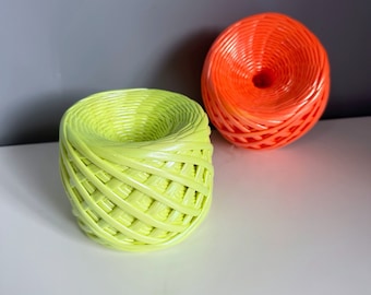 Metallic NEON Yarn Premium, Glossing Thread, Knitting yarn, Metallic yarn for bags, Polyester yarn, DIY crochet basket