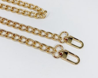 Gold Chain for crossbody, Bag Replacement Chain Metal, Metal Shoulder Handbag Strap, Purse Chain 100cm, Crochet Accessory