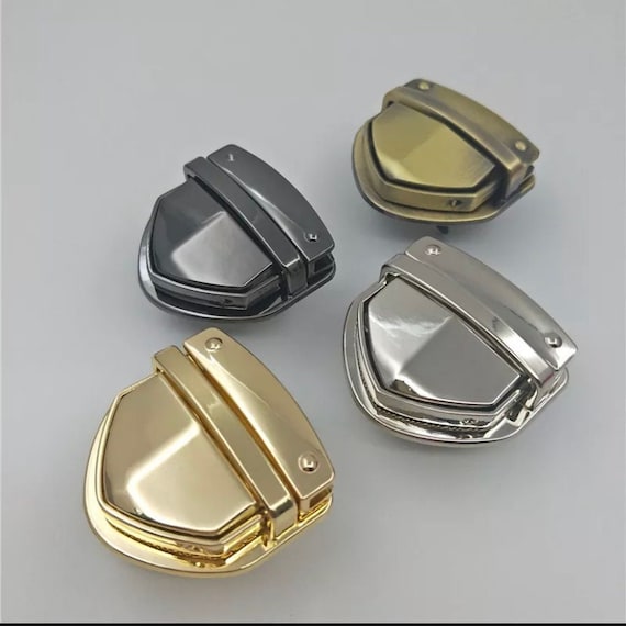 Tuck Bag Fasteners Closure Catch, Lock Clasp Leather Craft Metal, Gold Fittings for a Backpack - Purse