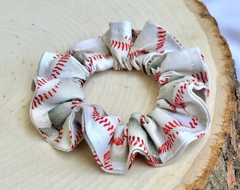 Baseball Hair Scrunchie, Game Day Hair Accessory, Softball Team Spirit Gift, Sports Fan Ponytail Holder, Cute Ballgame Hair Tie
