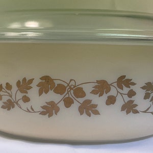 Vintage Pyrex 043 1 1/2 Quart Golden Acorn Auflaufform mit Deckel