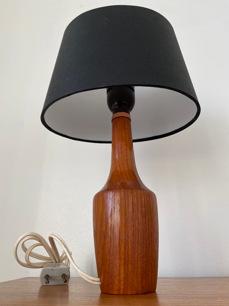 Vintage Teak Table Lamp, Denmark Midcentury Etsy