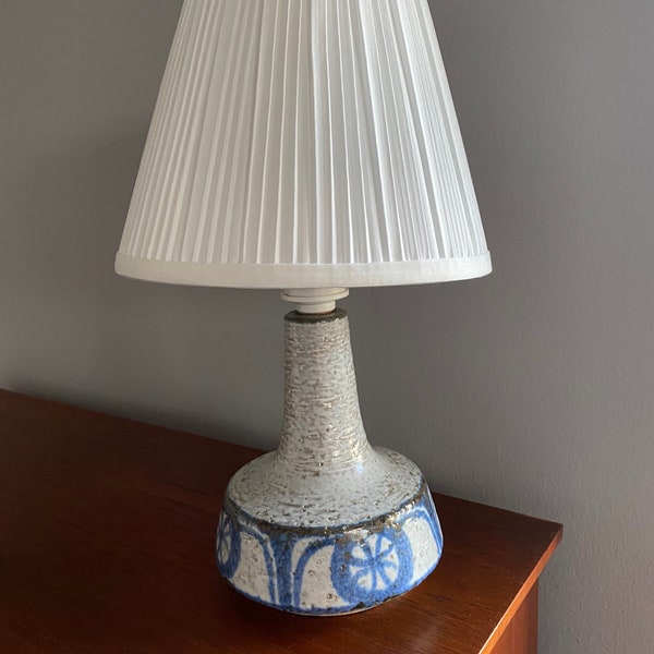 Handmade Vintage Søholm Danish Table Lamp in Grey and Blue Denmark 1960s.