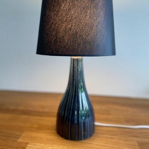 Søholm Danish Ceramic Table Lamp: Mid-Century Modern Blue Accent Light