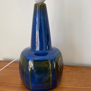 Large Soholm Blue Danish Table Lamp model 1020 designed by Einar Johansen.  from Denmark, 1960s