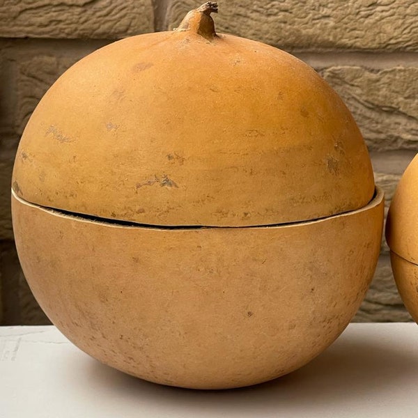 AFRICAN CALABASH GOURD Bowl & Lid Various Sizes