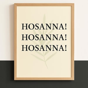 HOSANNA! Printable Wall Art – Christian Easter Decor, Minimalist Scripture Print, Watercolor Palm Sunday Digital Download, Farmhouse Style