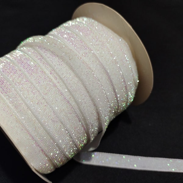 Iridescent White Metallic Sparkle Ribbon