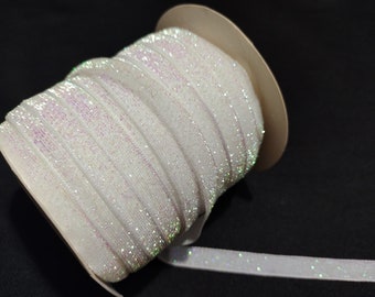 Iridescent White Metallic Sparkle Ribbon