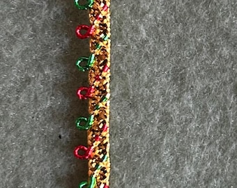 Metallic three-color Braid Trim.