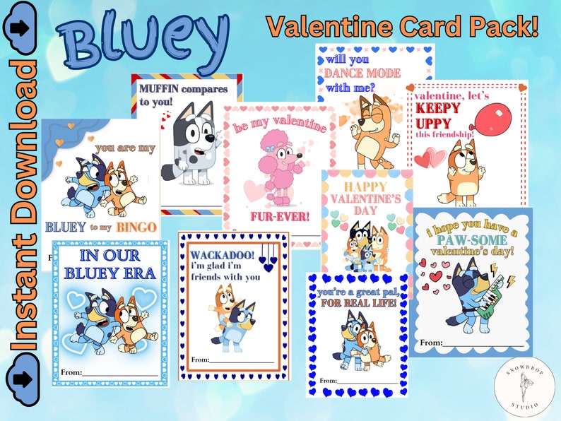Bluey Valentine Valentine Card Bluey Valentine's Card Valentine's Card ...