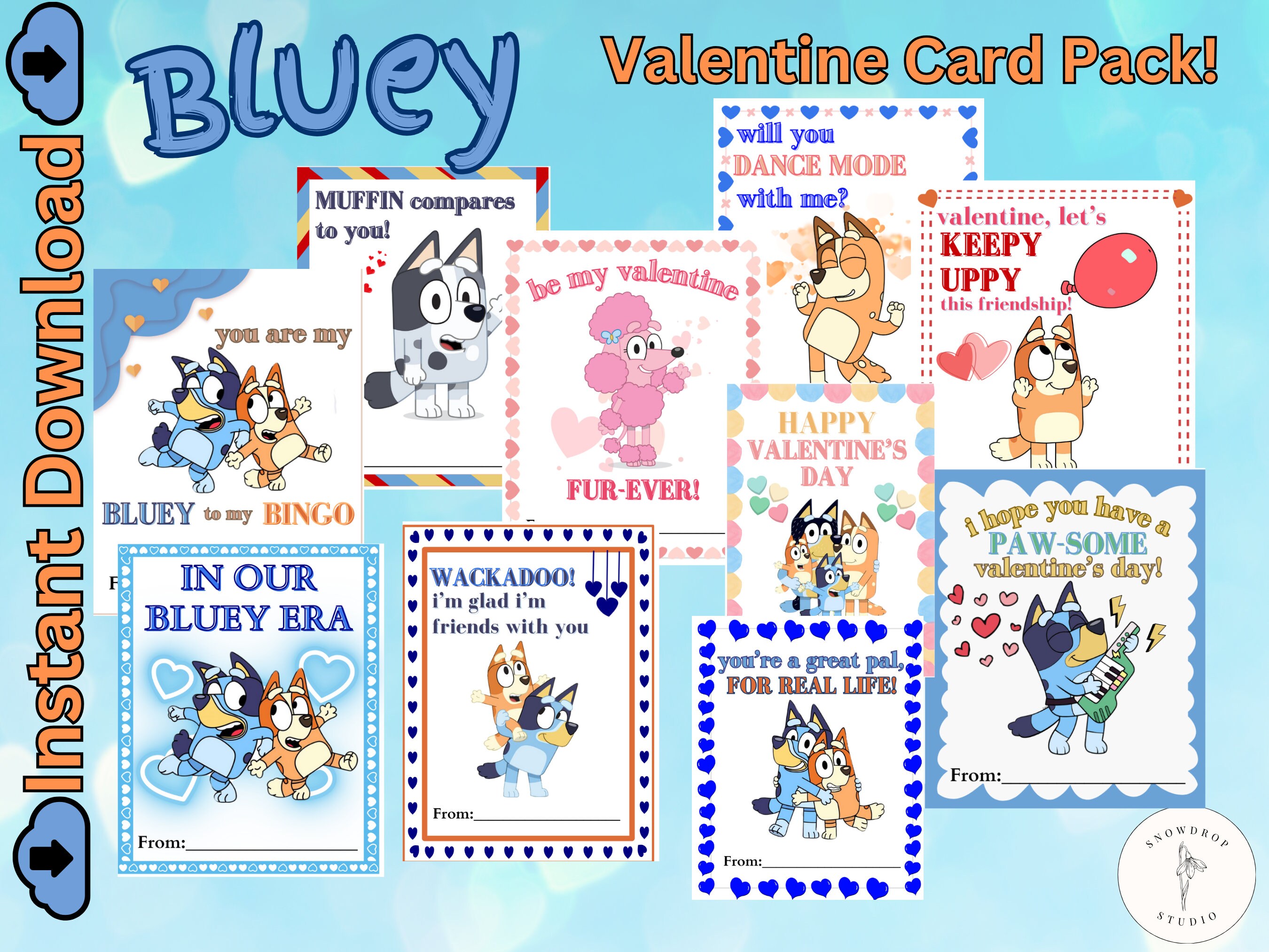Bluey Valentine | Valentine Card | Bluey Valentine's Card | Valentine's ...