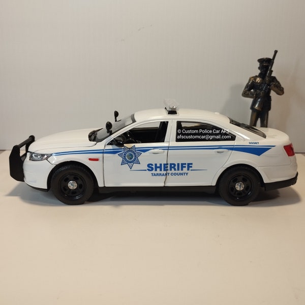 Tarrant County Texas Police Ford Interceptor Model Car 1:24 Diecast - Custom Police Car AFS - Custom Wholesale Art foam Stamps AFS