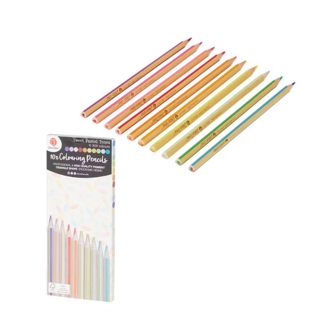 10 Neon Color Pencils 10 Pastel Color Pencils Set Etsy