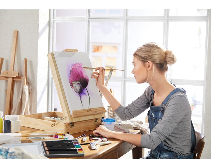 Acrylic Paint Set with Easel: 52-Piece Artist Starter Kit