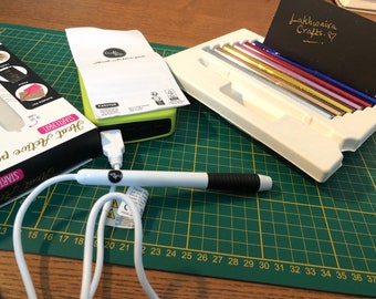 Hot Foil Pen Starter Set: Heat Active Craft Tool With Foil Sheets