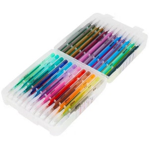 48 Gel Stifte Set: Glitter, Neon, Pastel, Metallic mit Sketch Pad