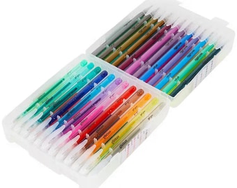48 Gel Pens Set: Glitter, Neon, Pastel, Metallic with Sketch Pad