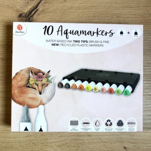 Aqua markers Set Dual Tip with Storage, Aquarelle Markers, US Edition Watercolour Markers, Water color Effect Markers, Coloring Markers Set
