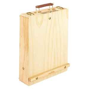 Customizable Tabletop Easel Suitcase, Height Adjustable Wood Easel, Wooden Easel Carry Case, Paints and Brush Storage Box, Paint Organizers