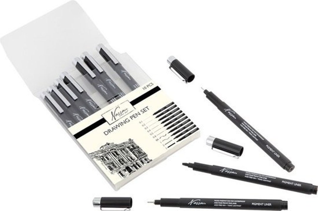 10 Pcs Professional Drawing Pen Set With Case, Good Quality Sketching