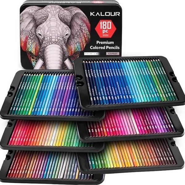 180 crayons de couleur professionnels, rangement pour crayons de couleur avec tiroirs, crayons de couleur édition américaine, crayons de couleur haut de gamme pour enfants et adultes