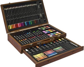 Customisable Professional Art Set, Personalised Wooden Art Box, US Edition Painting Set, Artists Gift Set, Art Supplies Adults,Valentine day