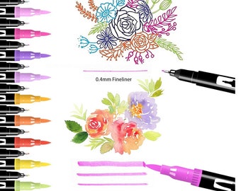 168 Dual Tip Brush Markers: Professional Art Pens Set with Coloring Book