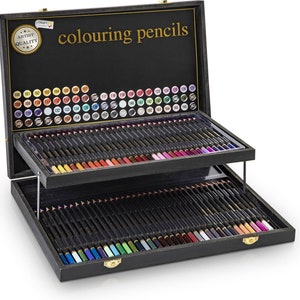 68 crayons de couleur professionnels dans une boîte de rangement solide, crayons de couleur édition américaine, crayons de couleur pour adultes et enfants, cadeau de crayons de couleur image 1