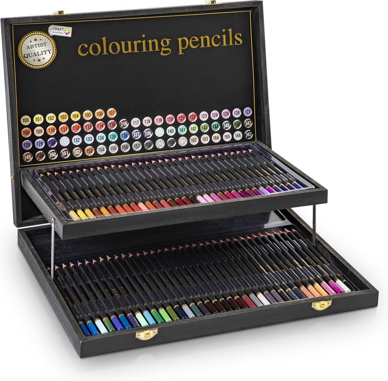 68 crayons de couleur professionnels dans une boîte de rangement solide, crayons de couleur édition américaine, crayons de couleur pour adultes et enfants, cadeau de crayons de couleur image 1