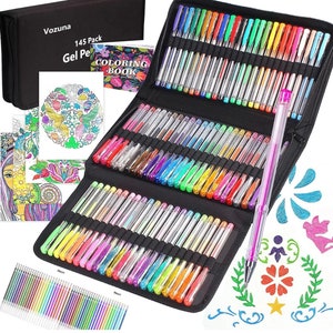 72 Glitter Gelstifte Set, 72 Minen, gesamt 145 Zeichnung Lieferungen, Kritzeln Handwerk, Stifte-Set für Erwachsene und Kinder, Geburtstagsgeschenk, Künstler Lieferungen