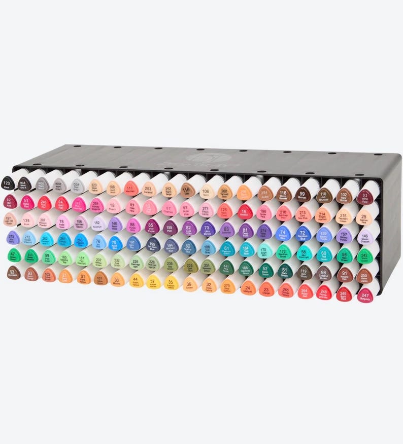120 Dual Tip Watercolor Markers: Professional Art Set with Storage, aqua markers, christmas gift image 2