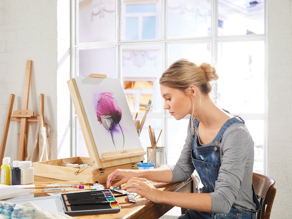 Art Supplies Kit Acrylic Painting Set Easel Brushes Paint For Beginner  Starter