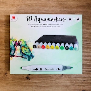 10 watermarkers Dual Tip met opbergruimte, aquarelmarkers, Amerikaanse editie aquarelmarkers, aquareleffectmarkers, kleurmarkersset