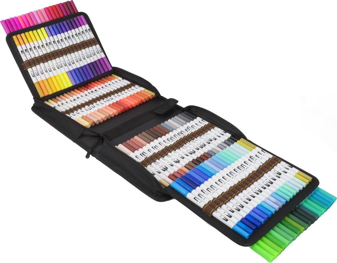 120 Dual Fineliner Marker Pens, Dual Art Marker, Calligraphy Pens in