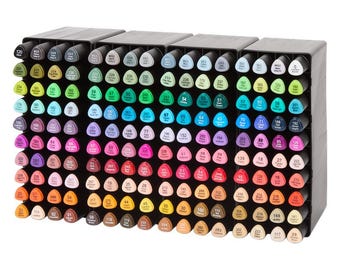 160 Twin Alcohol Markers: Brush and  Fine Tip, Travel Bag, US Edition, Brush pens, Pens for artists, Art Gift