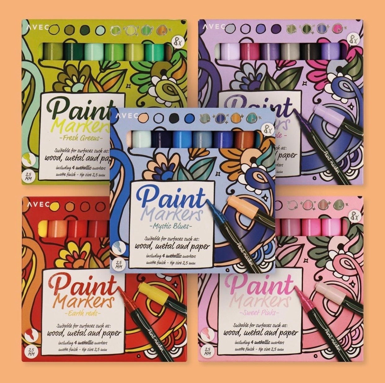 42 Paint Pens Extra Fine Tip Acrylic Markers for Rock Painting, Kids Craft,  Artist Gift, Art Projects, Best Friend Gift 