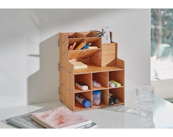 Wooden Art Supply Organizer: DIY Desktop Storage