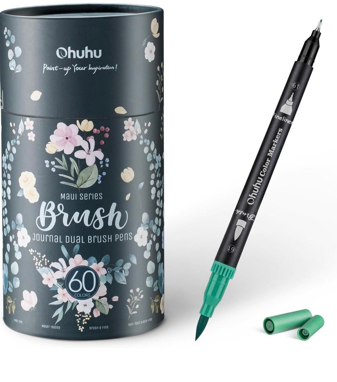 60 Dual Fineliner Marker Pens, Dual Art Marker, Calligraphy Pens in