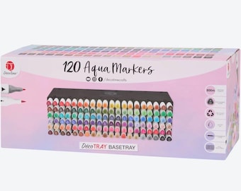120 Dual Tip Watercolor Markers: Professional Art Set with Storage, aqua markers, christmas gift