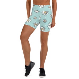 Daisy Light Blue Yoga Shorts