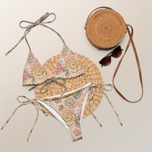 All-over print recycled string bikini