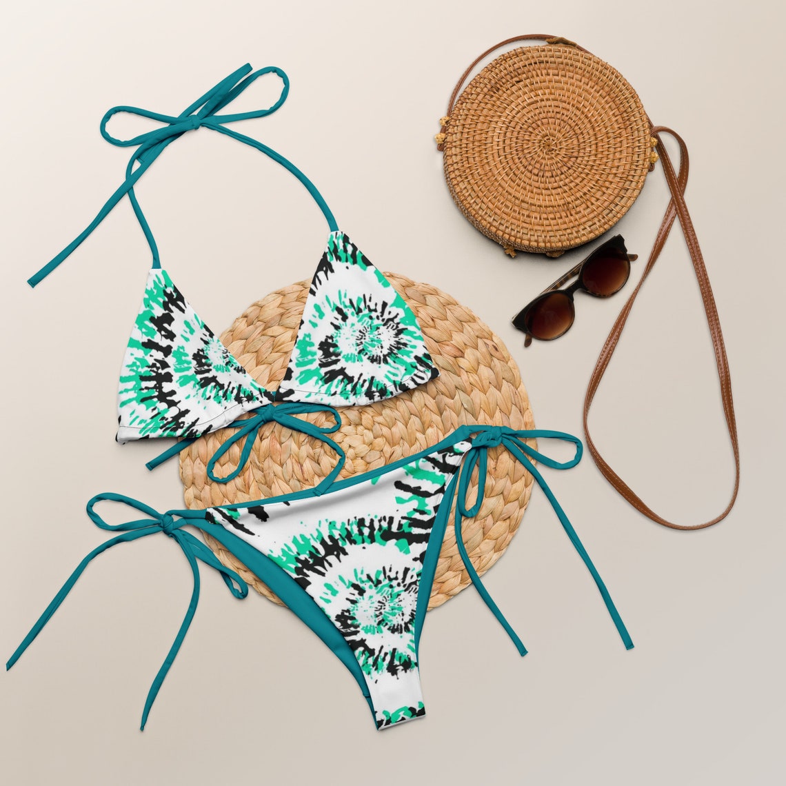 Tie Dye Recycled String Bikini - Etsy