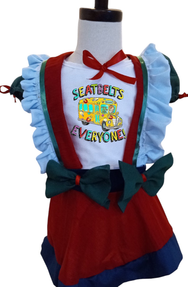 Girls' School Bus Outfit With Bows and Hat - Etsy