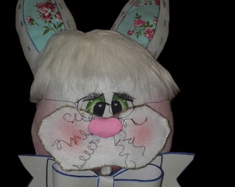 Boy Easter Bunny Wreath Attachment/ Door Hanger/ Wreath Supplies/ Easter Wreath Attachment/ Bunny Attachment